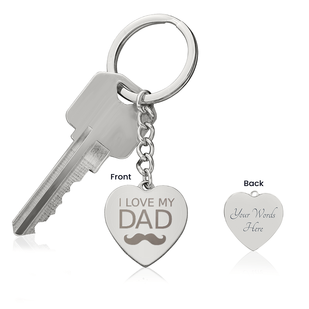 Engraved Heart Keychain - Father's Day
