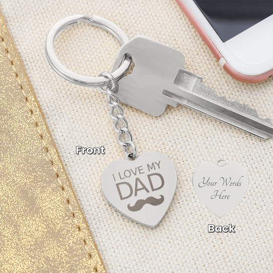 Engraved Heart Keychain - Father's Day