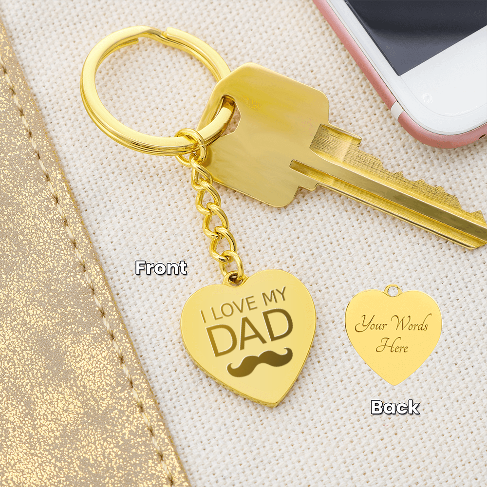 Engraved Heart Keychain - Father's Day