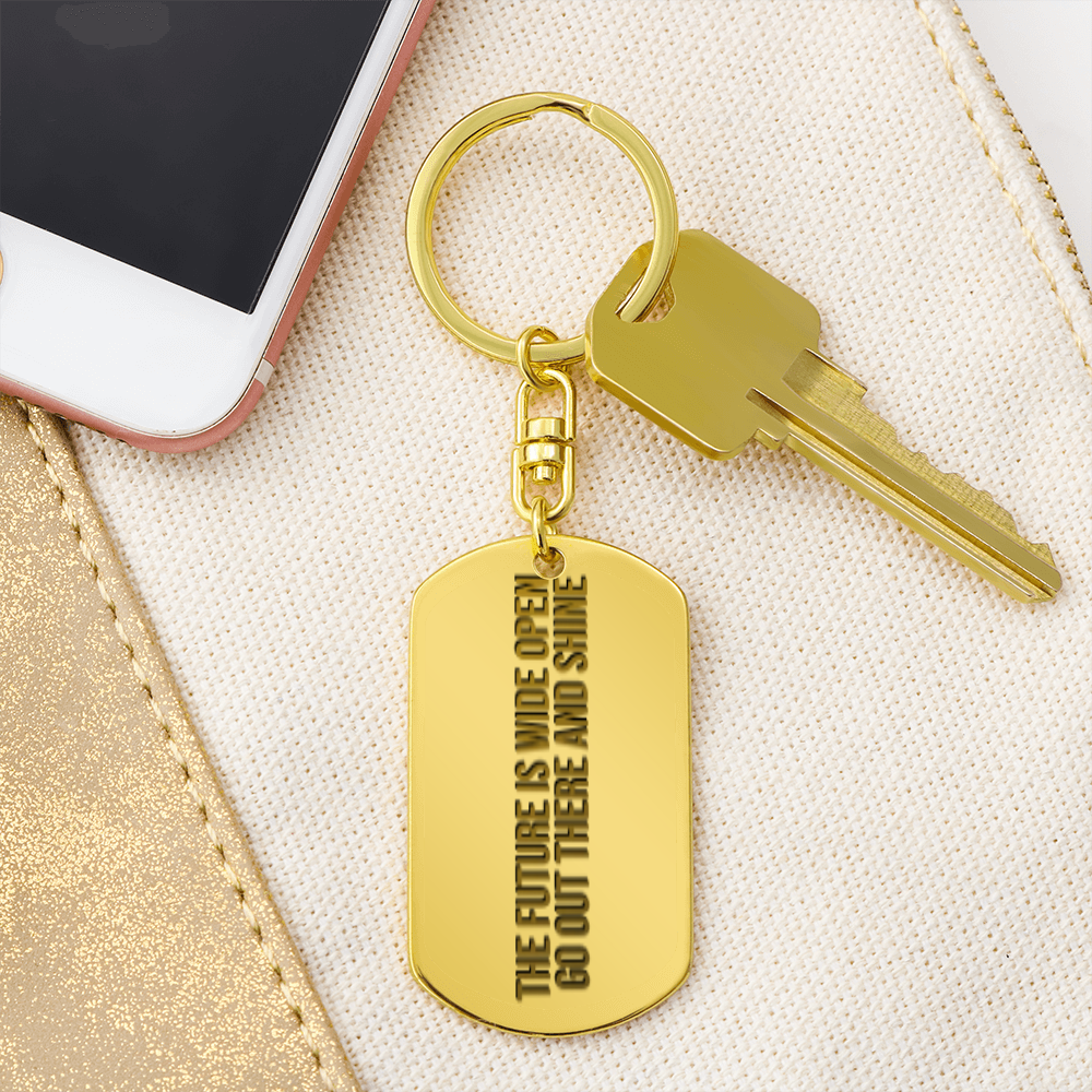 Engraved Dog Tag Keychain - Graduation Day