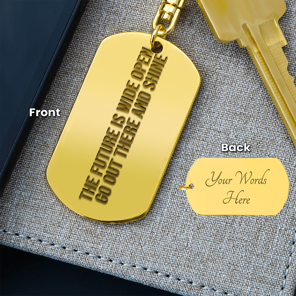 Engraved Dog Tag Keychain - Graduation Day