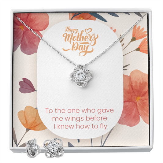 Love Knot Necklace & Earring Set