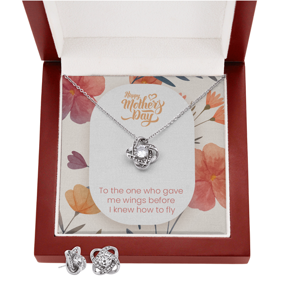 Love Knot Necklace & Earring Set