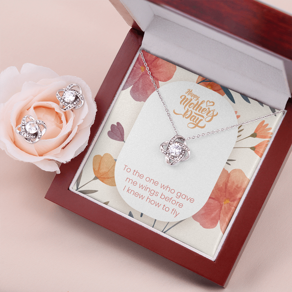 Love Knot Necklace & Earring Set