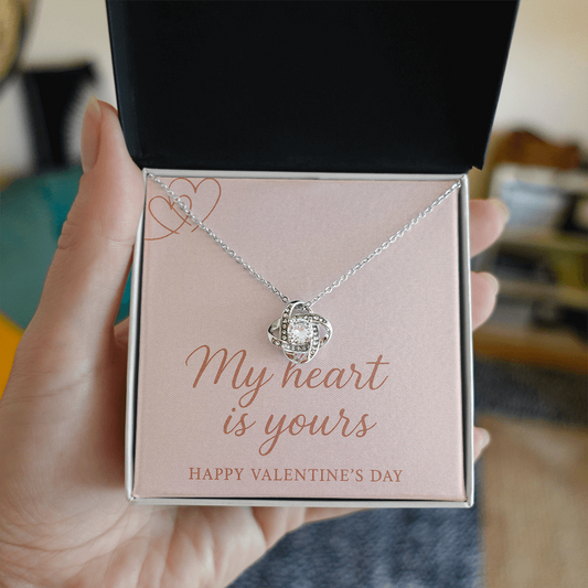 My Heart Is Yours - Love Knot Necklace - Valentine's Day