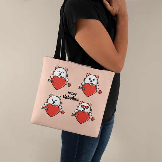 Valentine Cat Tote Bag