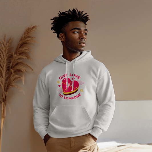 Give Love Unisex Hooded Sweatshirt Front Print