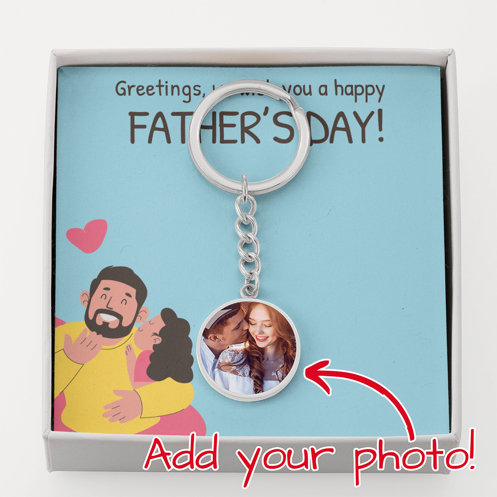 Circle Photo Keychain - Father's Day