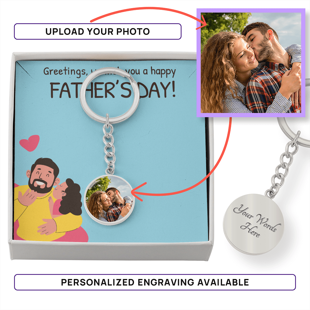 Circle Photo Keychain - Father's Day
