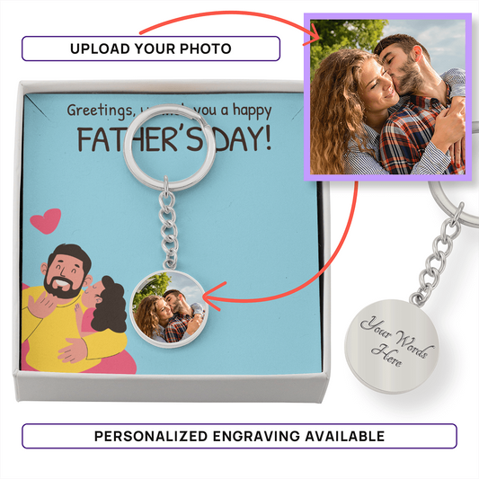 Circle Photo Keychain - Father's Day