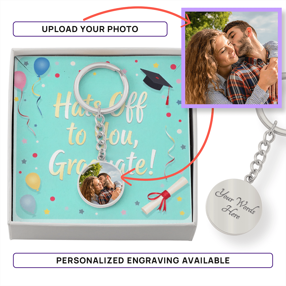 Custom Graphic Circle Keychain - Graduation Day