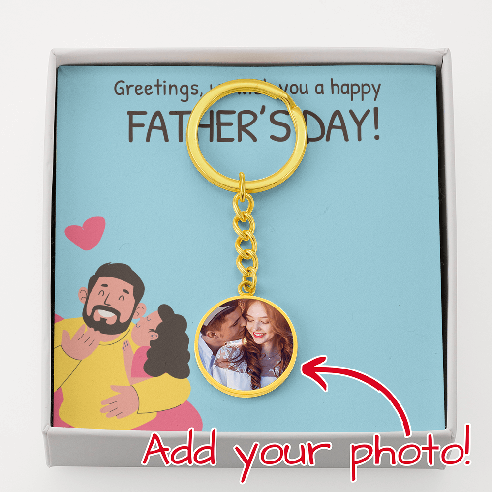 Circle Photo Keychain - Father's Day